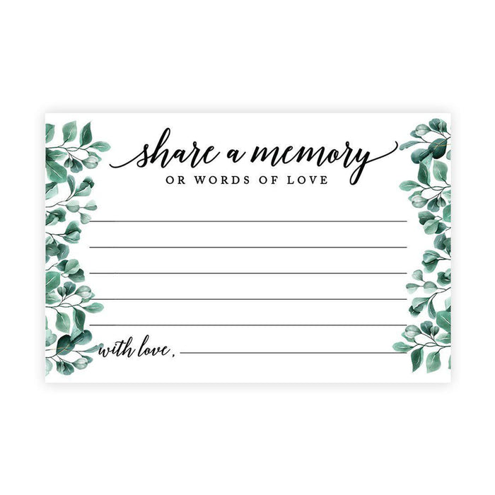 Share a Memory Cards, Cards for Wedding, Celebration of Life, Retirement, Design 2-Set of 52-Andaz Press-Black and Glitter Stripes-