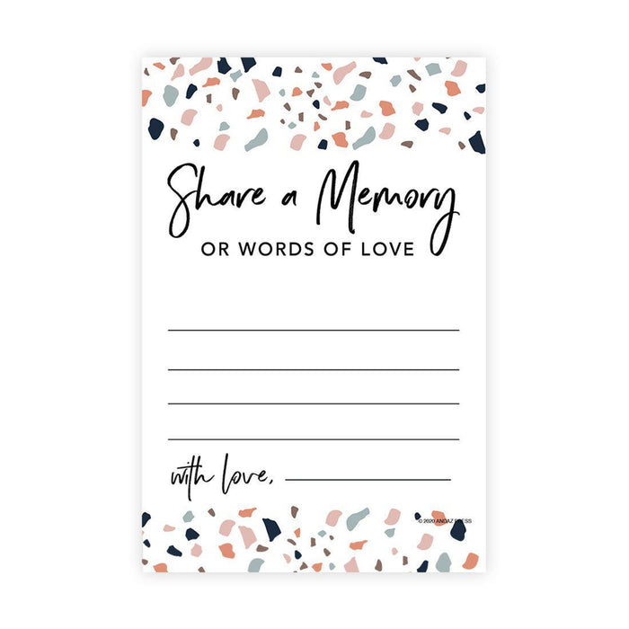 Share a Memory Cards, Cards for Wedding, Celebration of Life, Retirement, Design 2-Set of 52-Andaz Press-Black and Glitter Stripes-