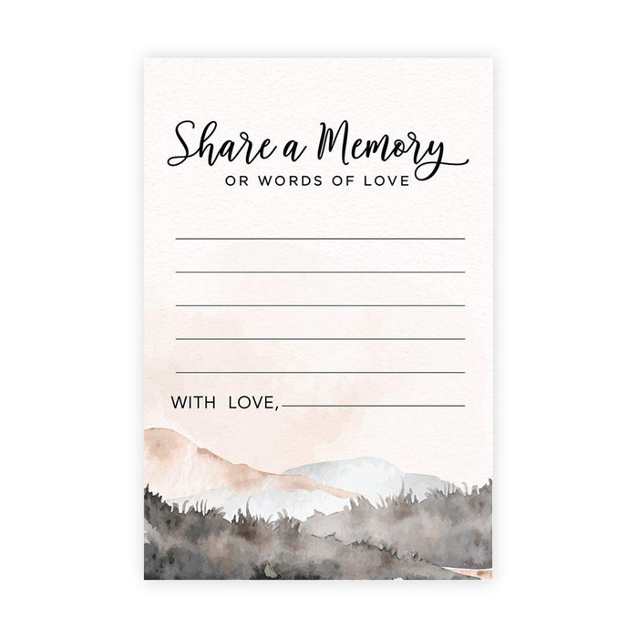 Share a Memory Cards, Cards for Wedding, Celebration of Life, Retirement, Design 2-Set of 52-Andaz Press-Earthy Landscape-