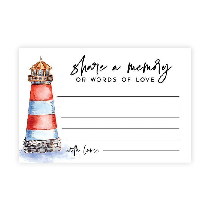 Share a Memory Cards, Cards for Wedding, Celebration of Life, Retirement, Design 2-Set of 52-Andaz Press-Nautical Lighthouse-