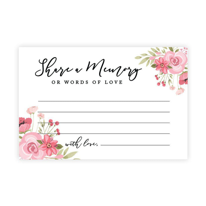 Share a Memory Cards, Cards for Wedding, Celebration of Life, Retirement, Design 2-Set of 52-Andaz Press-Pink Flower Blossoms-