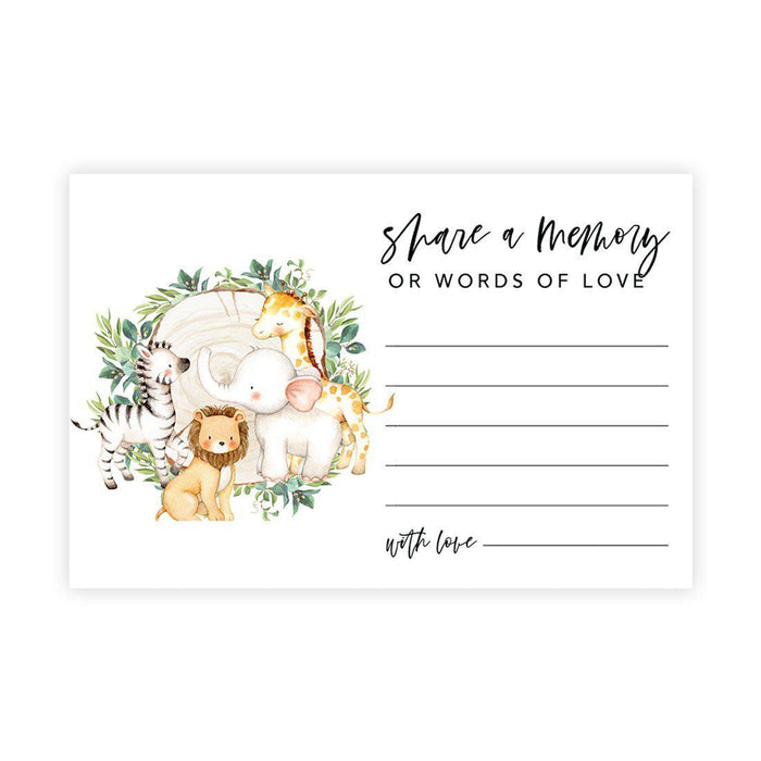 Share a Memory Cards, Cards for Wedding, Celebration of Life, Retirement, Design 2-Set of 52-Andaz Press-Safari Animals-