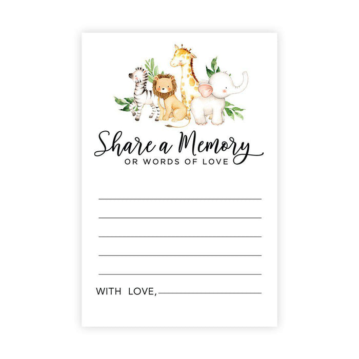 Share a Memory Cards, Cards for Wedding, Celebration of Life, Retirement, Design 2-Set of 52-Andaz Press-Tropical Safari Animals-