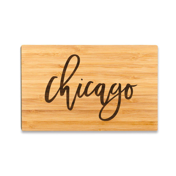 Small Engraved City Country Bamboo Wood Cutting Board, Calligraphy-Set of 1-Andaz Press-Austin-