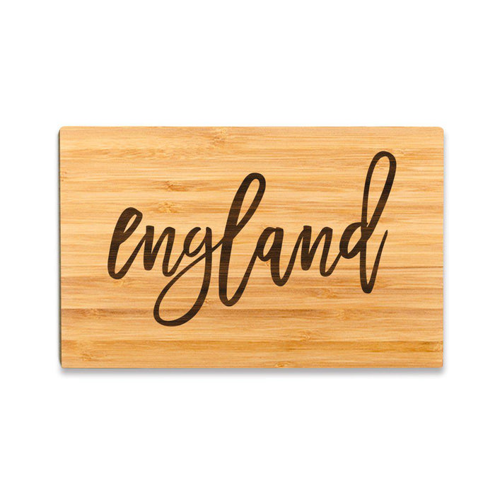 Small Engraved City Country Bamboo Wood Cutting Board, Calligraphy-Set of 1-Andaz Press-Austin-