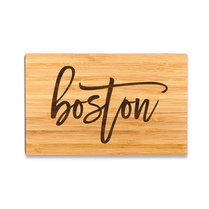 Small Engraved City Country Bamboo Wood Cutting Board, Calligraphy-Set of 1-Andaz Press-Austin-