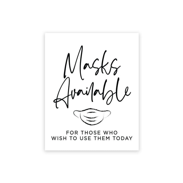 Social Distance Canvas Wedding Party Signs, Formal Black and White Canvas Print Table Sign-Set of 1-Andaz Press-Mask-