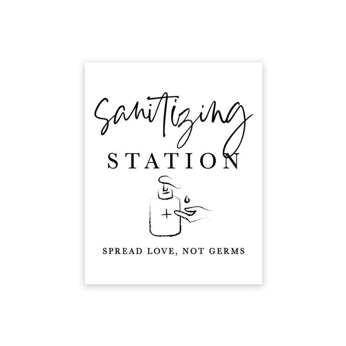 Social Distance Canvas Wedding Party Signs, Formal Black and White Canvas Print Table Sign-Set of 1-Andaz Press-Mask-