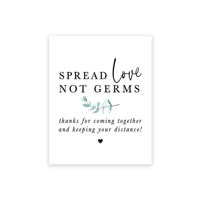 Social Distance Canvas Wedding Party Signs, Formal Black and White Canvas Print Table Sign-Set of 1-Andaz Press-Mask-