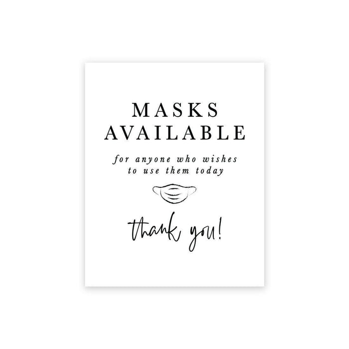 Social Distance Canvas Wedding Party Signs, Formal Black and White Canvas Print Table Sign-Set of 1-Andaz Press-Mask-