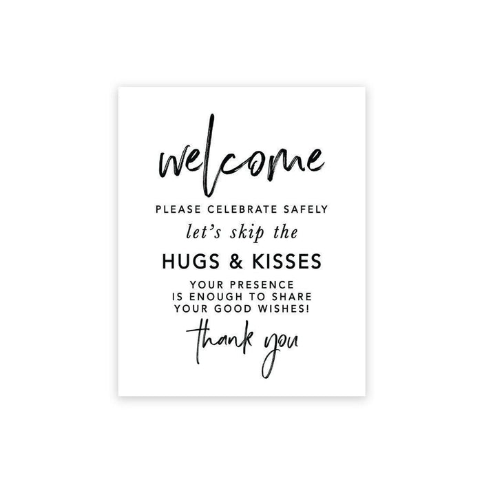Social Distance Canvas Wedding Party Signs, Formal Black and White Canvas Print Table Sign-Set of 1-Andaz Press-Mask-