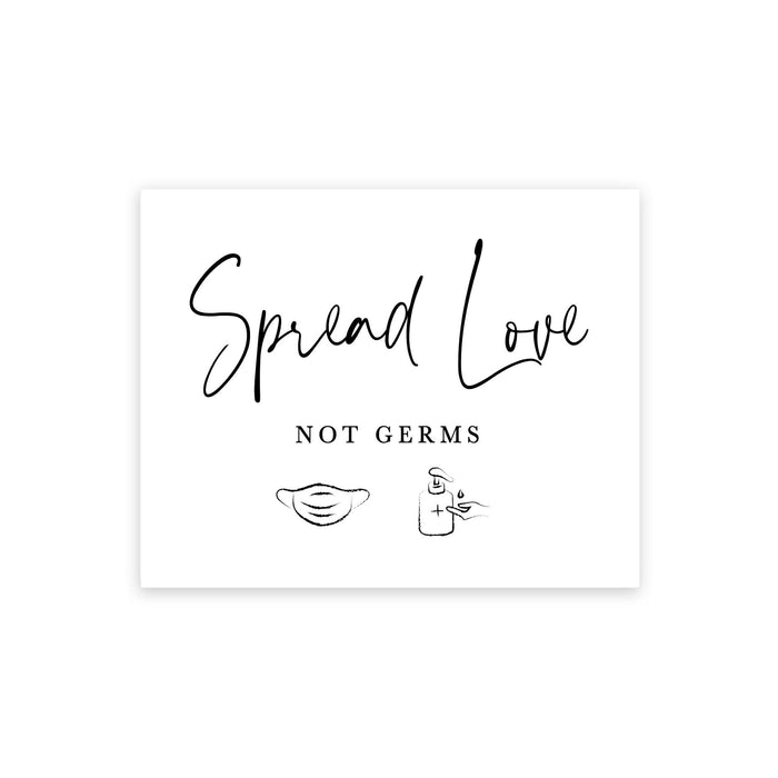 Social Distance Canvas Wedding Party Signs, Formal Black and White Canvas Print Table Sign-Set of 1-Andaz Press-Mask-