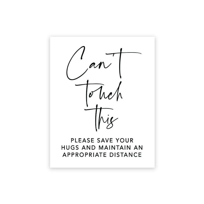 Social Distance Canvas Wedding Party Signs, Formal Black and White Canvas Print Table Sign-Set of 1-Andaz Press-Distance-
