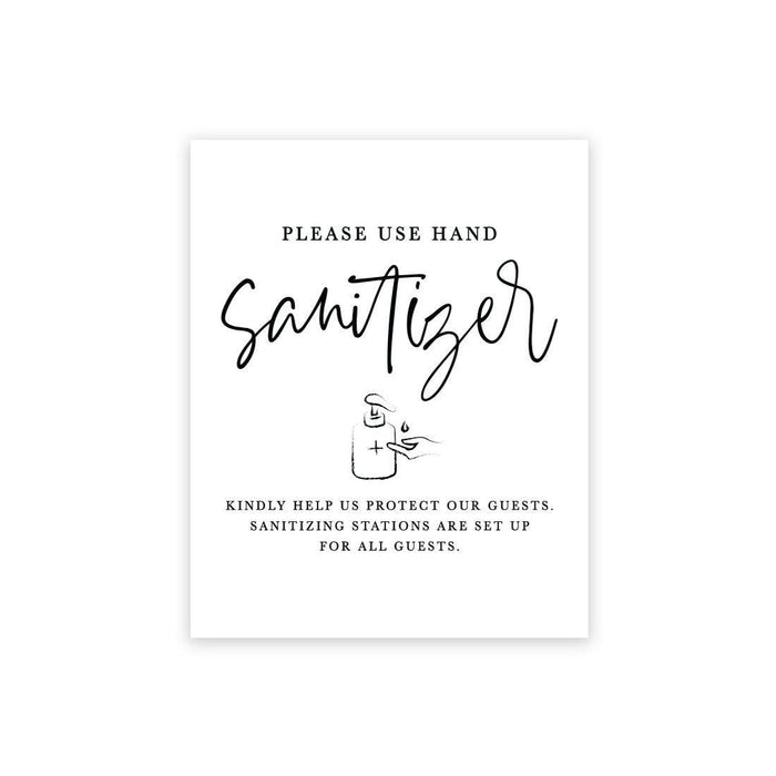 Social Distance Canvas Wedding Party Signs, Formal Black and White Canvas Print Table Sign-Set of 1-Andaz Press-Hand Sanitizer-