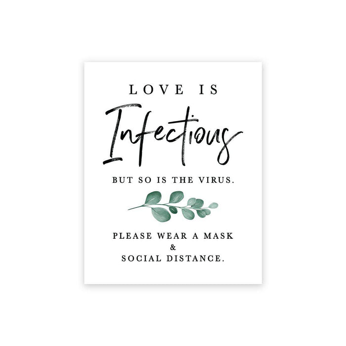 Social Distance Canvas Wedding Party Signs, Formal Black and White Canvas Print Table Sign-Set of 1-Andaz Press-Love Is Infectious-