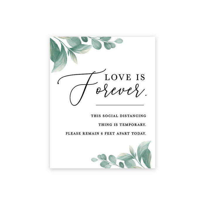Social Distance Canvas Wedding Party Signs, Formal Black and White Canvas Print Table Sign-Set of 1-Andaz Press-Love is Forever-