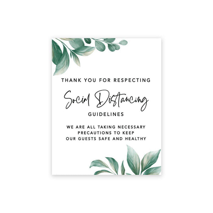 Social Distance Canvas Wedding Party Signs, Formal Black and White Canvas Print Table Sign-Set of 1-Andaz Press-Respecting-