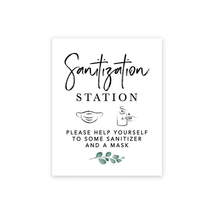 Social Distance Canvas Wedding Party Signs, Formal Black and White Canvas Print Table Sign-Set of 1-Andaz Press-Sanitizing Station-