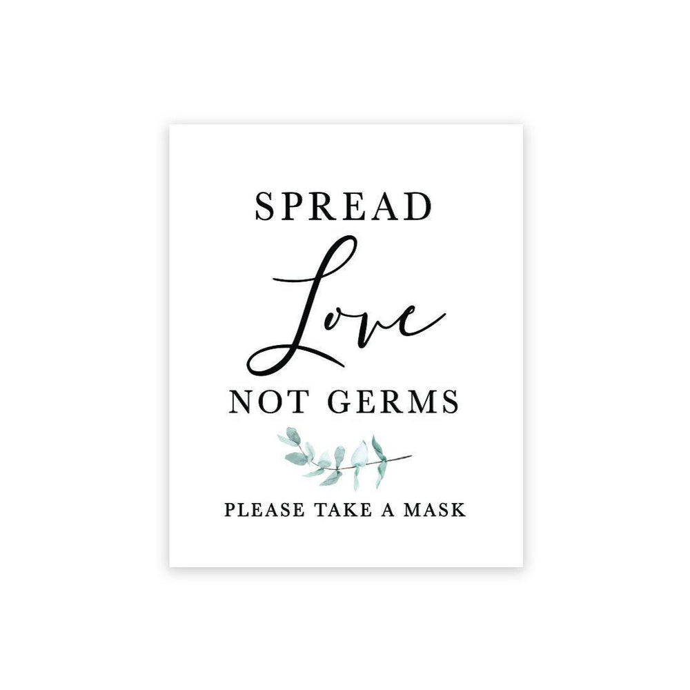 Social Distance Canvas Wedding Party Signs, Formal Black and White Canvas Print Table Sign-Set of 1-Andaz Press-Mask-