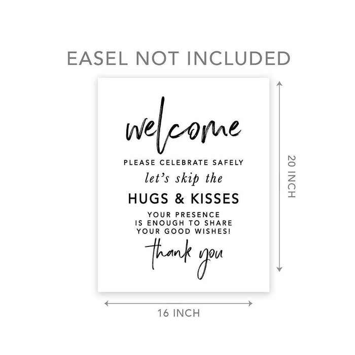 Social Distance Canvas Wedding Party Signs, Formal Black and White Canvas-Set of 1-Andaz Press-Celebrate Safely-