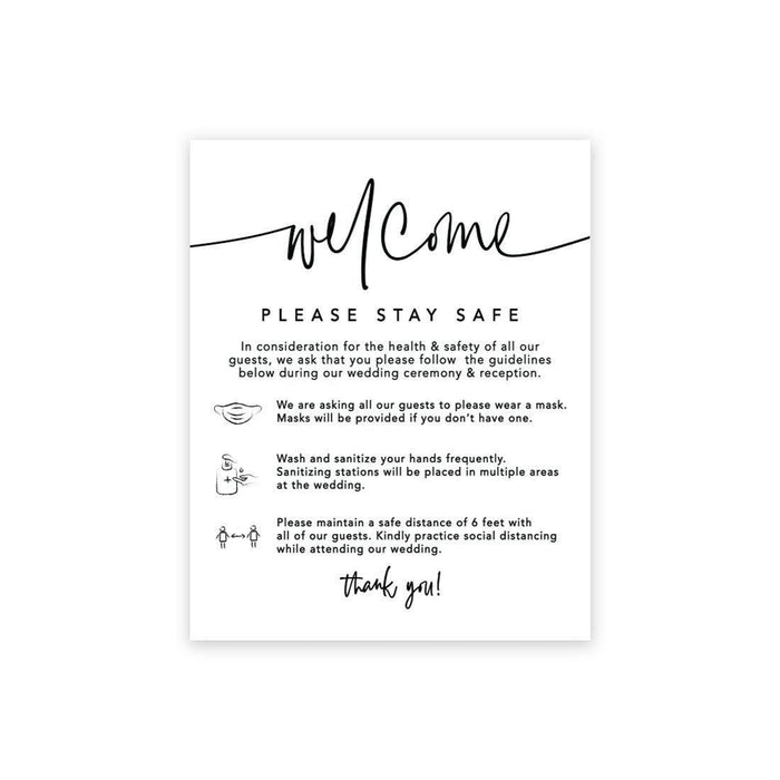 Social Distance Canvas Wedding Party Signs, Formal Black and White Canvas-Set of 1-Andaz Press-Celebrate Safely-
