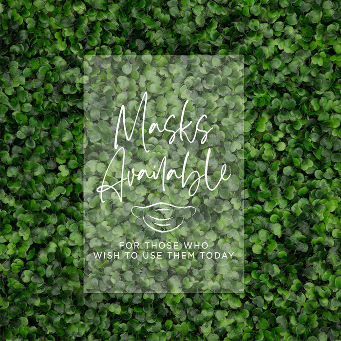 Social Distance Clear Acrylic Wedding Party Signs, White Text Design-Set of 1-Andaz Press-Mask-