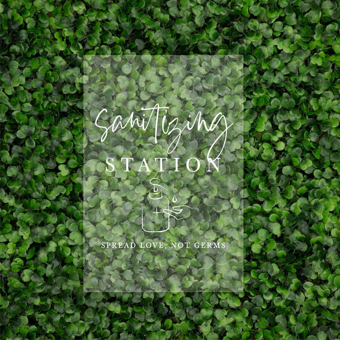 Social Distance Clear Acrylic Wedding Party Signs, White Text Design-Set of 1-Andaz Press-Mask-