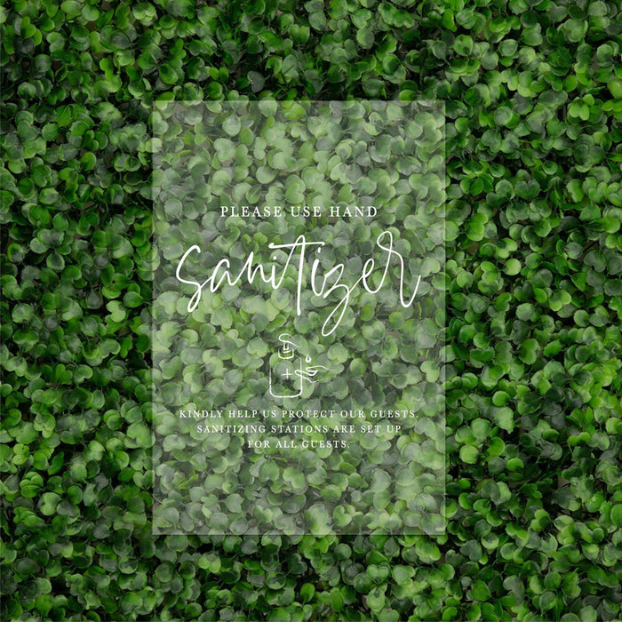 Social Distance Clear Acrylic Wedding Party Signs, White Text Design-Set of 1-Andaz Press-Mask-