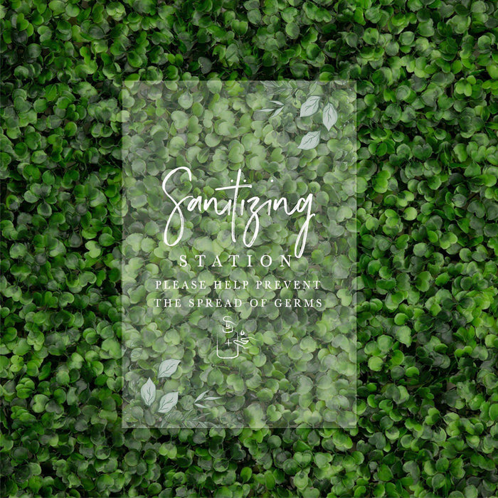 Social Distance Clear Acrylic Wedding Party Signs, White Text Design-Set of 1-Andaz Press-Mask-