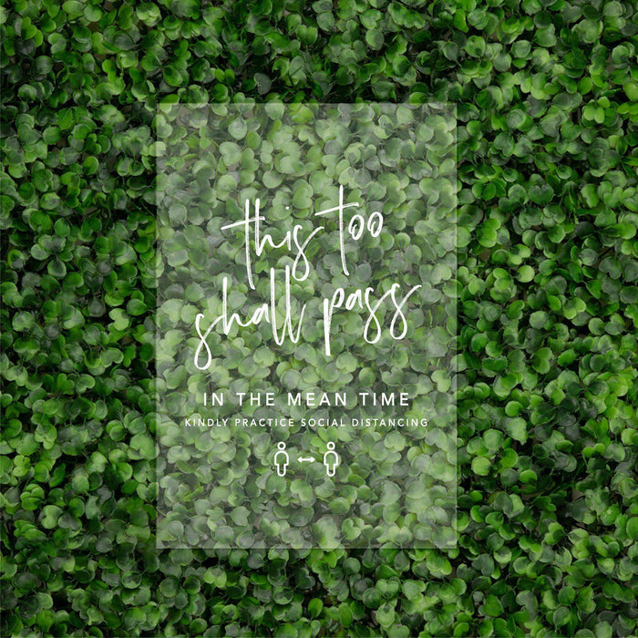 Social Distance Clear Acrylic Wedding Party Signs, White Text Design-Set of 1-Andaz Press-Mask-