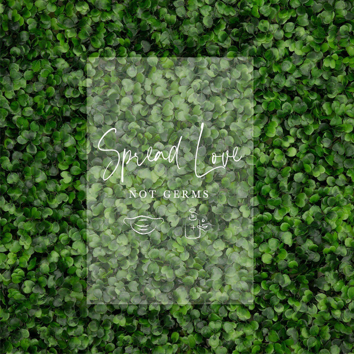 Social Distance Clear Acrylic Wedding Party Signs, White Text Design-Set of 1-Andaz Press-Mask-