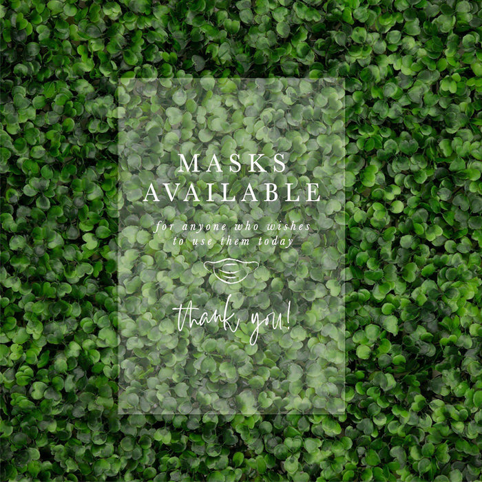 Social Distance Clear Acrylic Wedding Party Signs, White Text Design-Set of 1-Andaz Press-Mask-