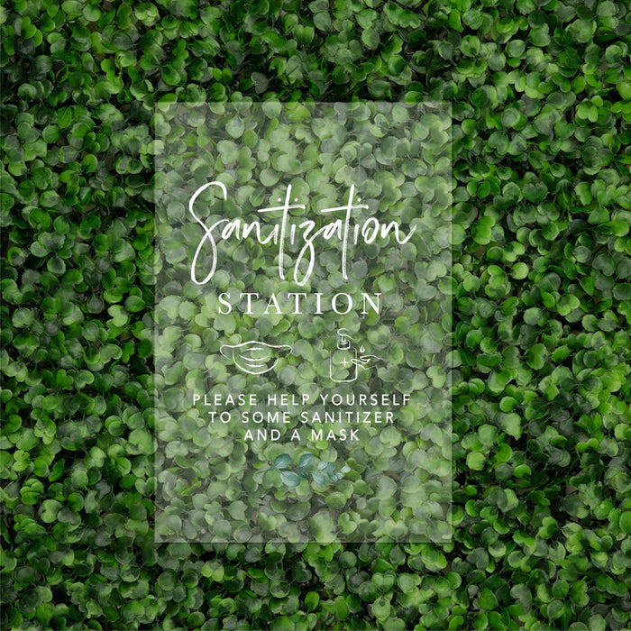 Social Distance Clear Acrylic Wedding Party Signs, White Text Design-Set of 1-Andaz Press-Mask-