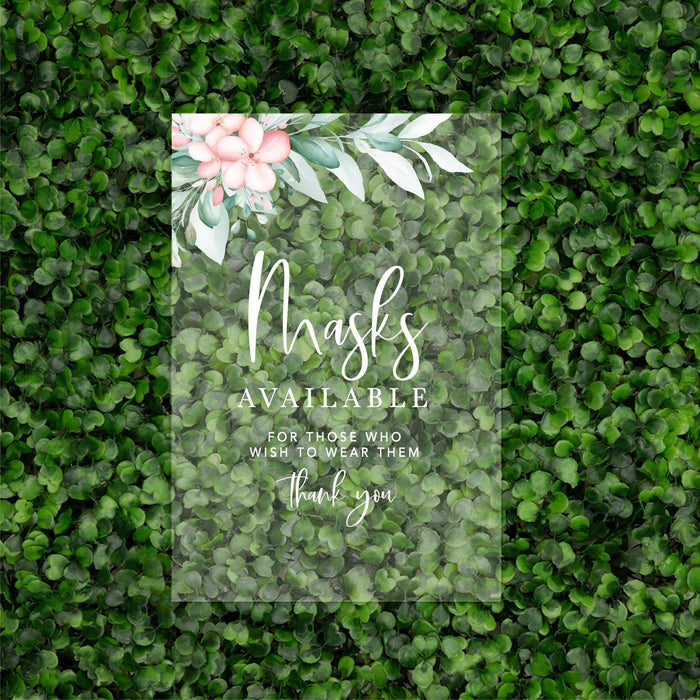 Social Distance Clear Acrylic Wedding Party Signs, White Text Design-Set of 1-Andaz Press-Mask-