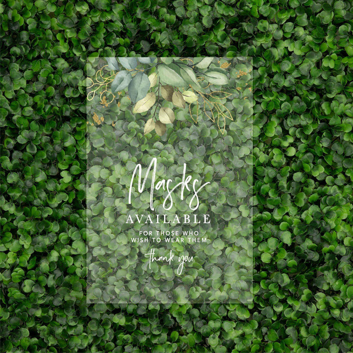 Social Distance Clear Acrylic Wedding Party Signs, White Text Design-Set of 1-Andaz Press-Mask-