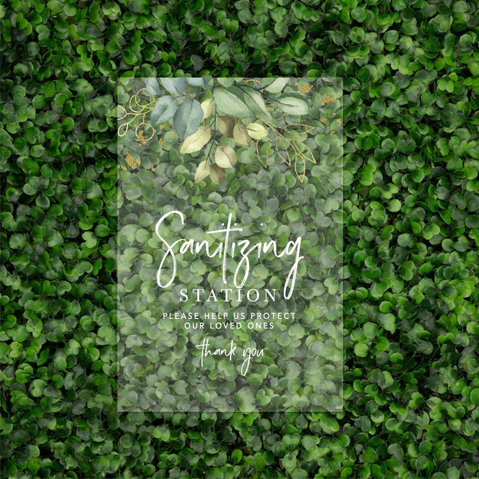 Social Distance Clear Acrylic Wedding Party Signs, White Text Design-Set of 1-Andaz Press-Mask-