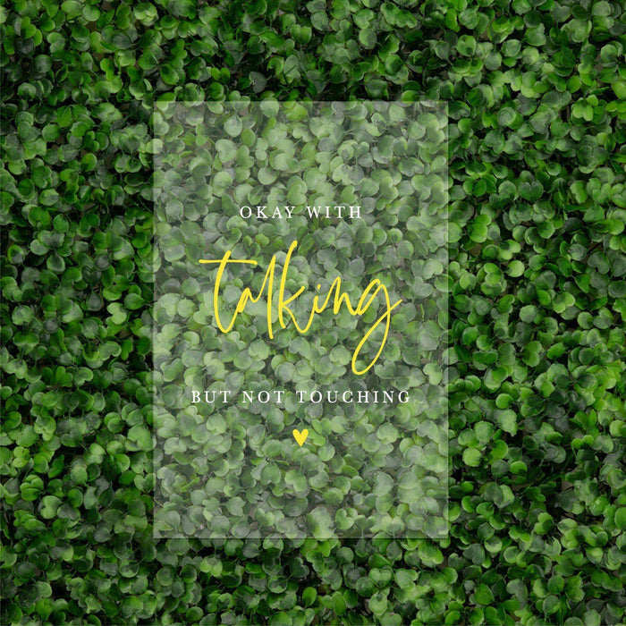 Social Distance Clear Acrylic Wedding Party Signs, White Text Design-Set of 1-Andaz Press-Mask-