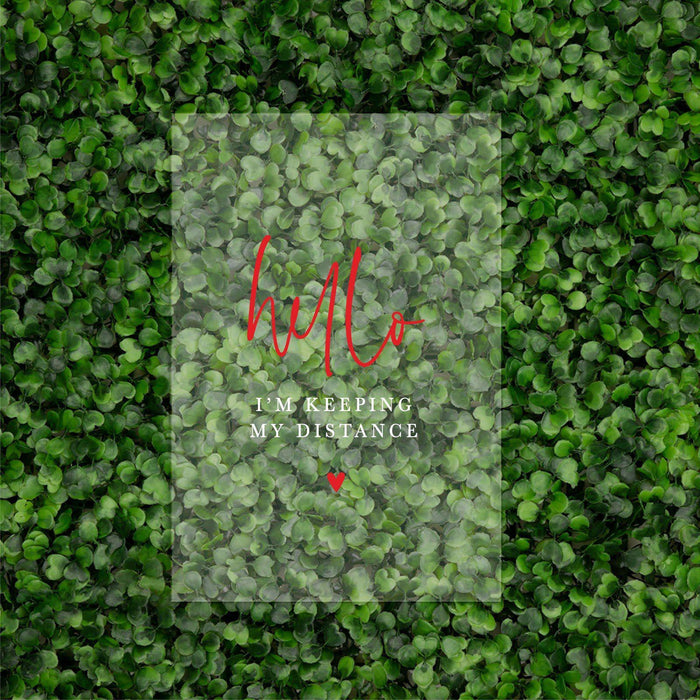 Social Distance Clear Acrylic Wedding Party Signs, White Text Design-Set of 1-Andaz Press-Mask-