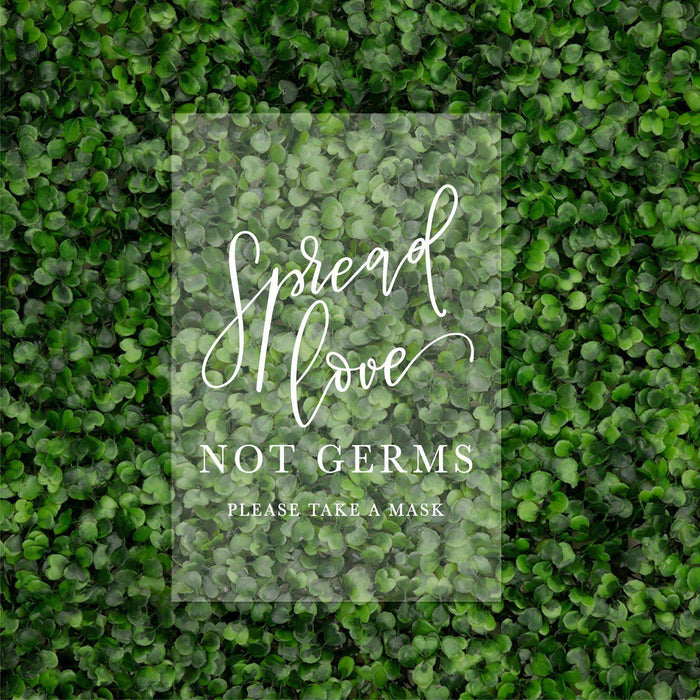 Social Distance Clear Acrylic Wedding Party Signs, White Text Design-Set of 1-Andaz Press-Mask-