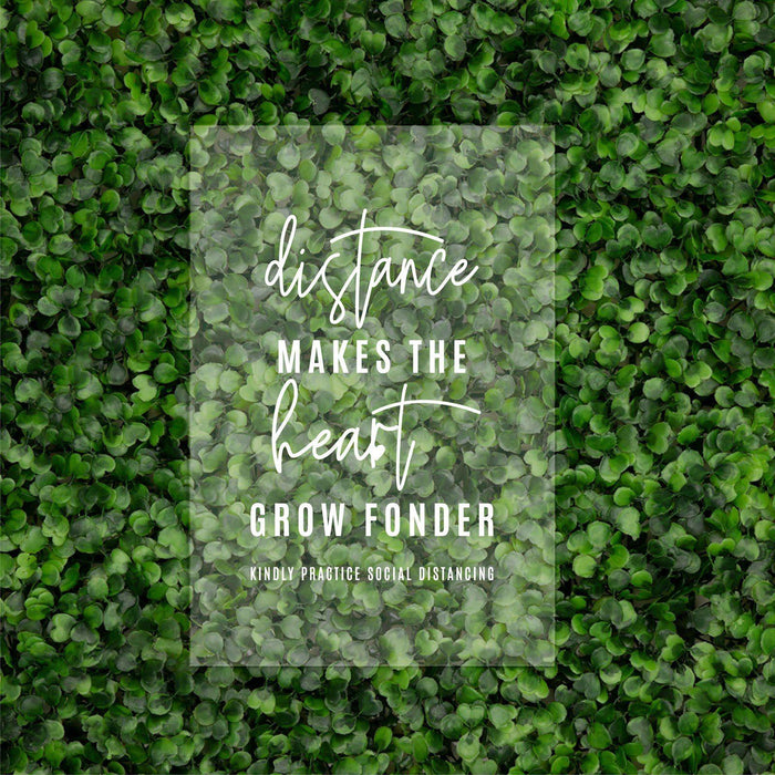 Social Distance Clear Acrylic Wedding Party Signs, White Text Design-Set of 1-Andaz Press-Mask-