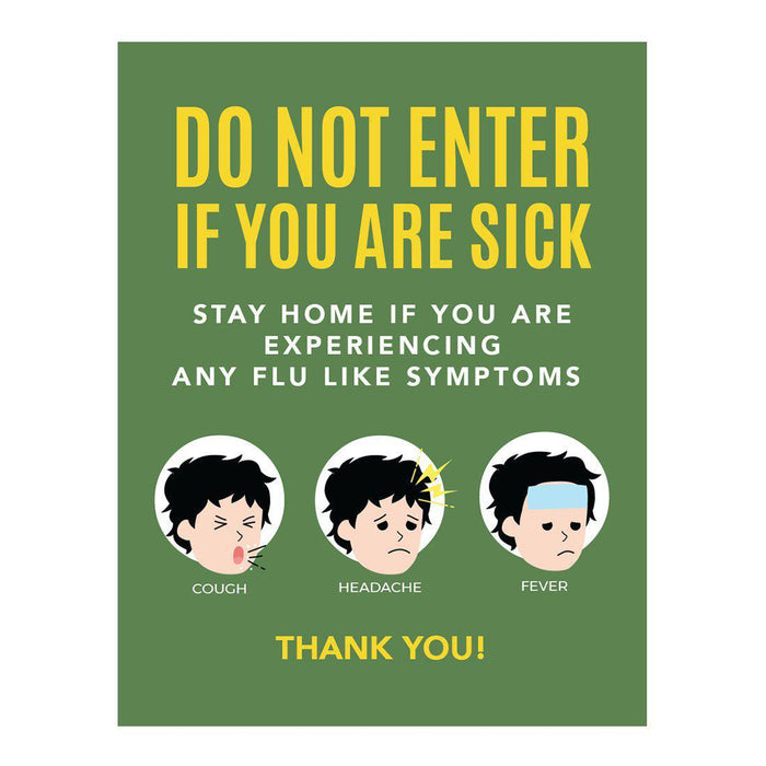 Social Distancing Do Not Enter If Symptoms, Round Business Signs, Vinyl Sticker Decals-Set of 10-Andaz Press-Symptoms-