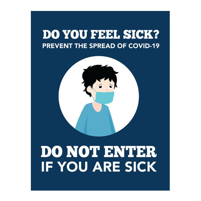 Social Distancing Do Not Enter If Symptoms, Round Business Signs, Vinyl Sticker Decals-Set of 10-Andaz Press-Symptoms-