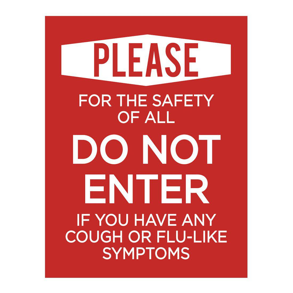 Social Distancing Do Not Enter If Symptoms, Round Business Signs, Vinyl Sticker Decals-Set of 10-Andaz Press-Symptoms-