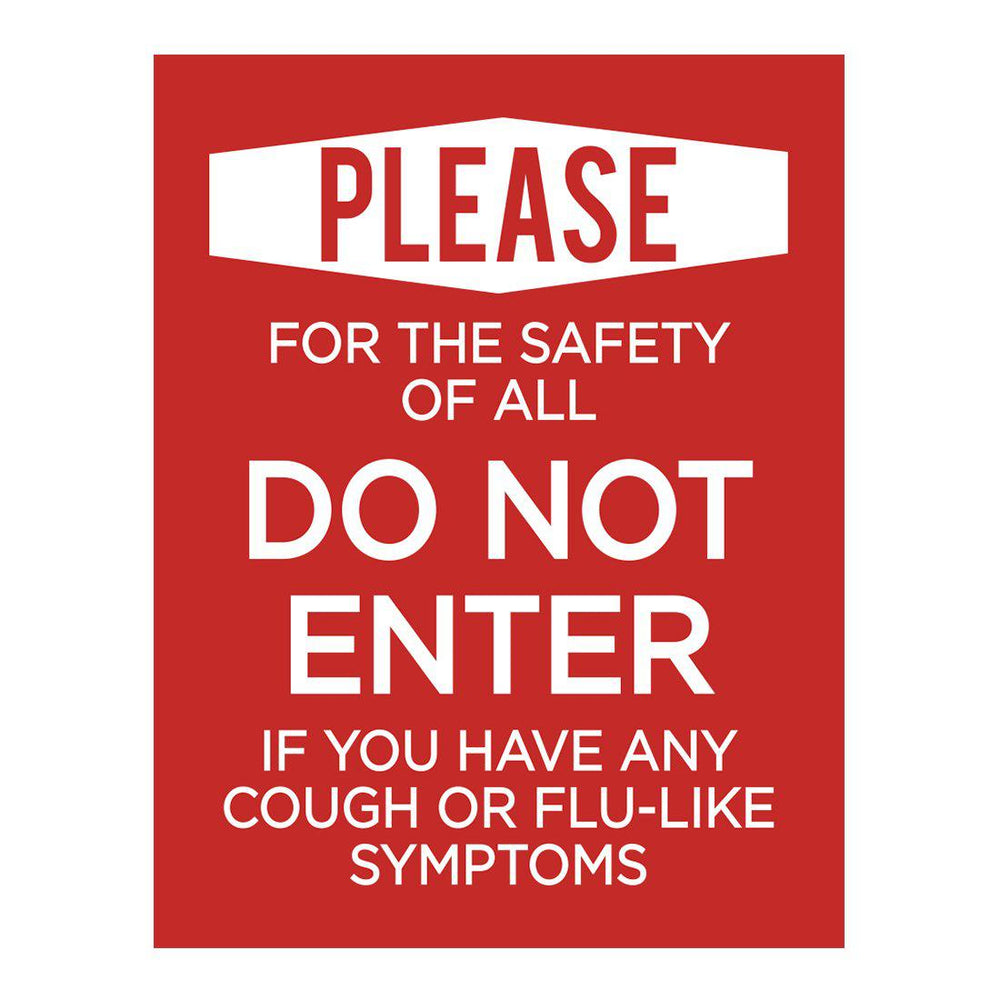 Social Distancing Do Not Enter If Symptoms, Round Business Signs, Vinyl Sticker Decals-Set of 10-Andaz Press-Symptoms-