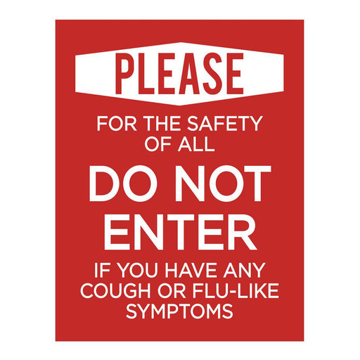 Social Distancing Do Not Enter If Symptoms, Round Business Signs, Vinyl Sticker Decals-Set of 10-Andaz Press-Symptoms-