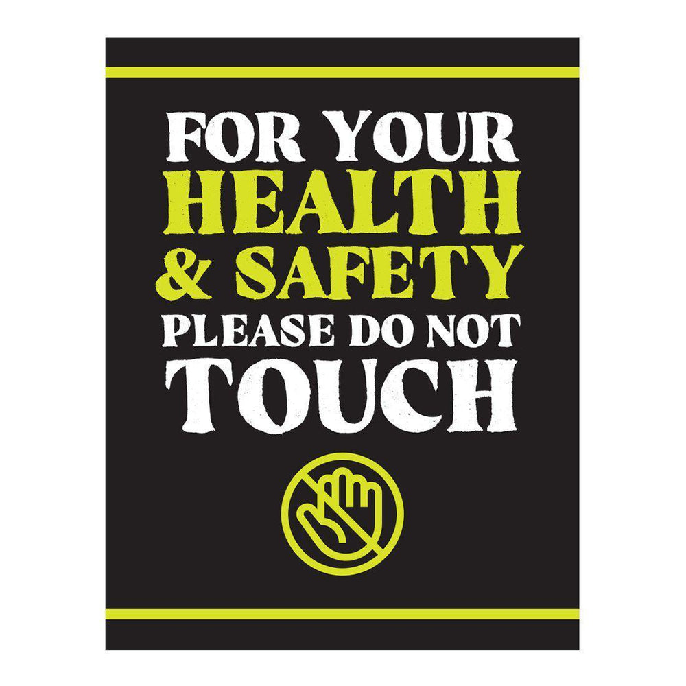 Social Distancing Rectangle Safety First For Your Health & Safety Business Signs, Vinyl Sticker Decals-Set of 50-Andaz Press-Please Do Not Touch Green/Black-