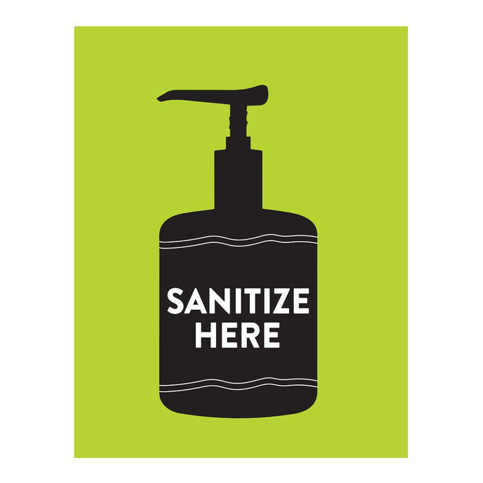 Social Distancing Rectangle Wash Your Hands Business Signs, Labels, Vinyl Sticker Decals-Set of 10-Andaz Press-Sanitize Here-