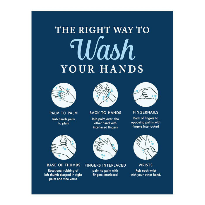 Social Distancing Rectangle Wash Your Hands Business Signs, Labels, Vinyl Sticker Decals-Set of 10-Andaz Press-Wash Your Hands-