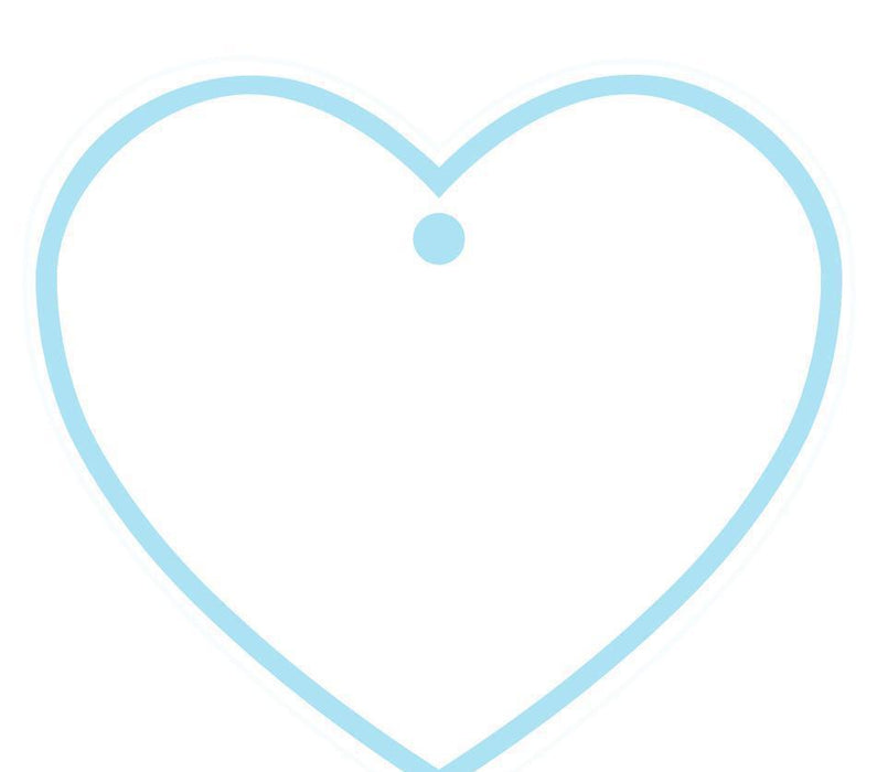 Solid Border Color Heart Shape Blank Gift Tags-Set of 30-Andaz Press-Baby Blue-
