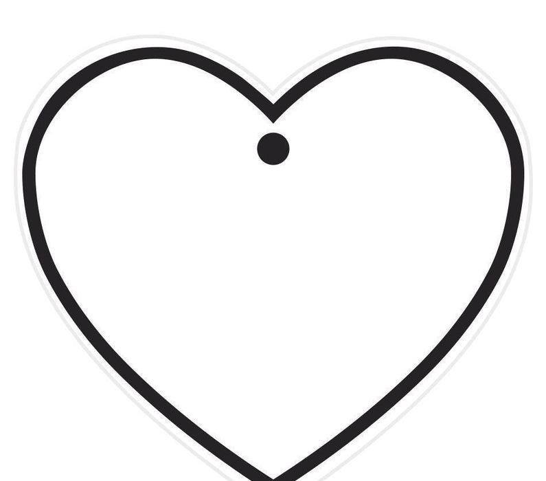 Solid Border Color Heart Shape Blank Gift Tags-Set of 30-Andaz Press-Black-